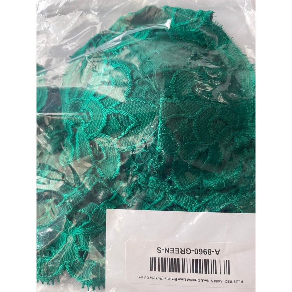 Green bralette lace bralette Lacey bra GREEN size small Criss cross back nwt NEW